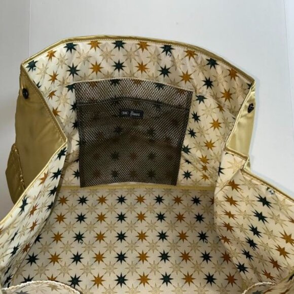 Lug Rover X-Large Carry-All Tote Metallic Gold with North Star Cream Interior - Picture 11 of 15